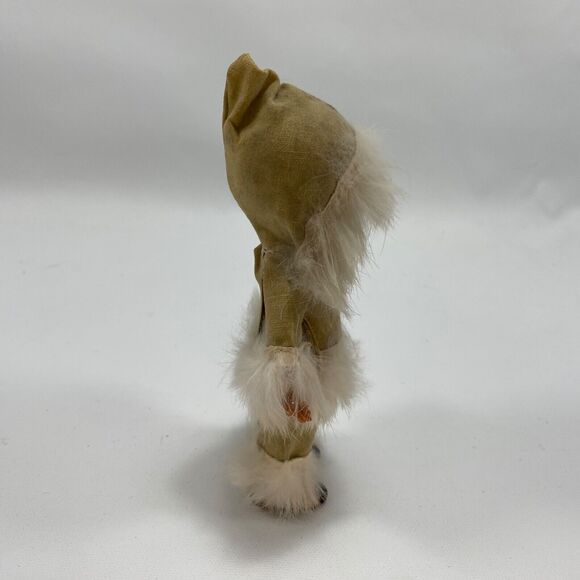 Vtg Small Inuit Plastic Doll Faux Leather White Fur Trim Clothing Standing 6.5" - Picture 6 of 10
